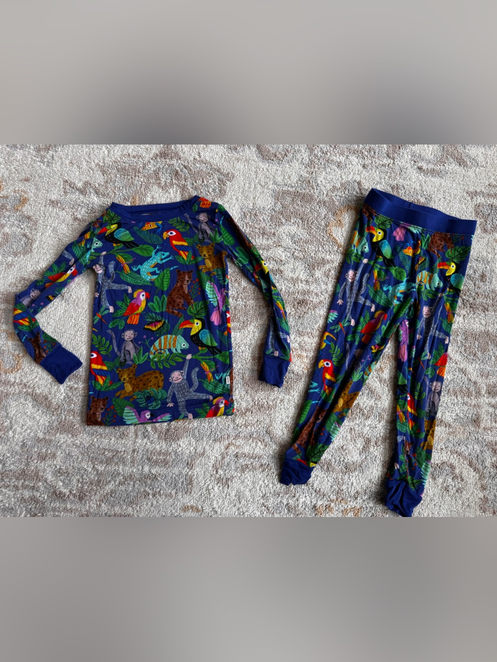 Little Sleepies treetop trails 2 piece pajamas long sleeve blue 2t